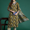 Dhiyona IE Floral Printed Pure Cotton Kurta with Trousers & With Dupatta