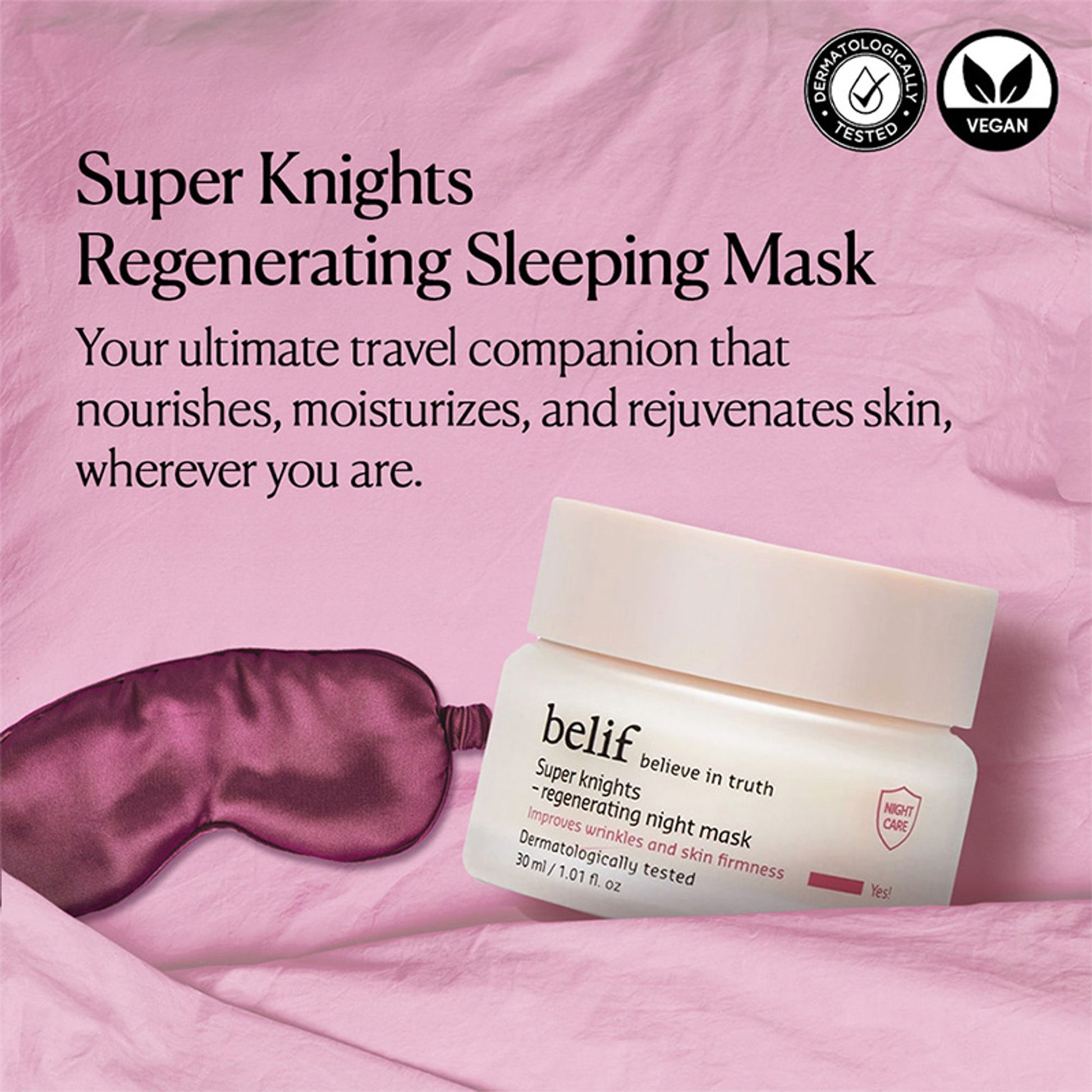 belif Super Knights Korean Regenerating Sleeping Mask-Vegan Night Cream for Anti Aging & Brightening