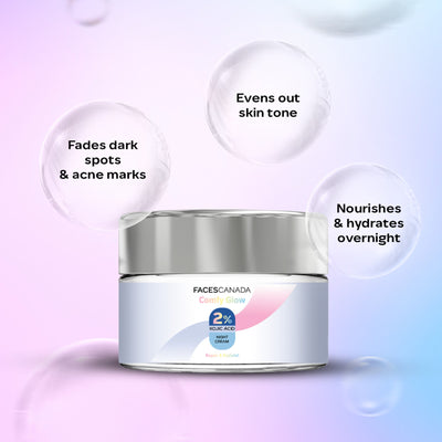 Faces Canada Comfy Glow 2% Kojic Acid Night Cream - Fades Dark Spots & Acne Marks