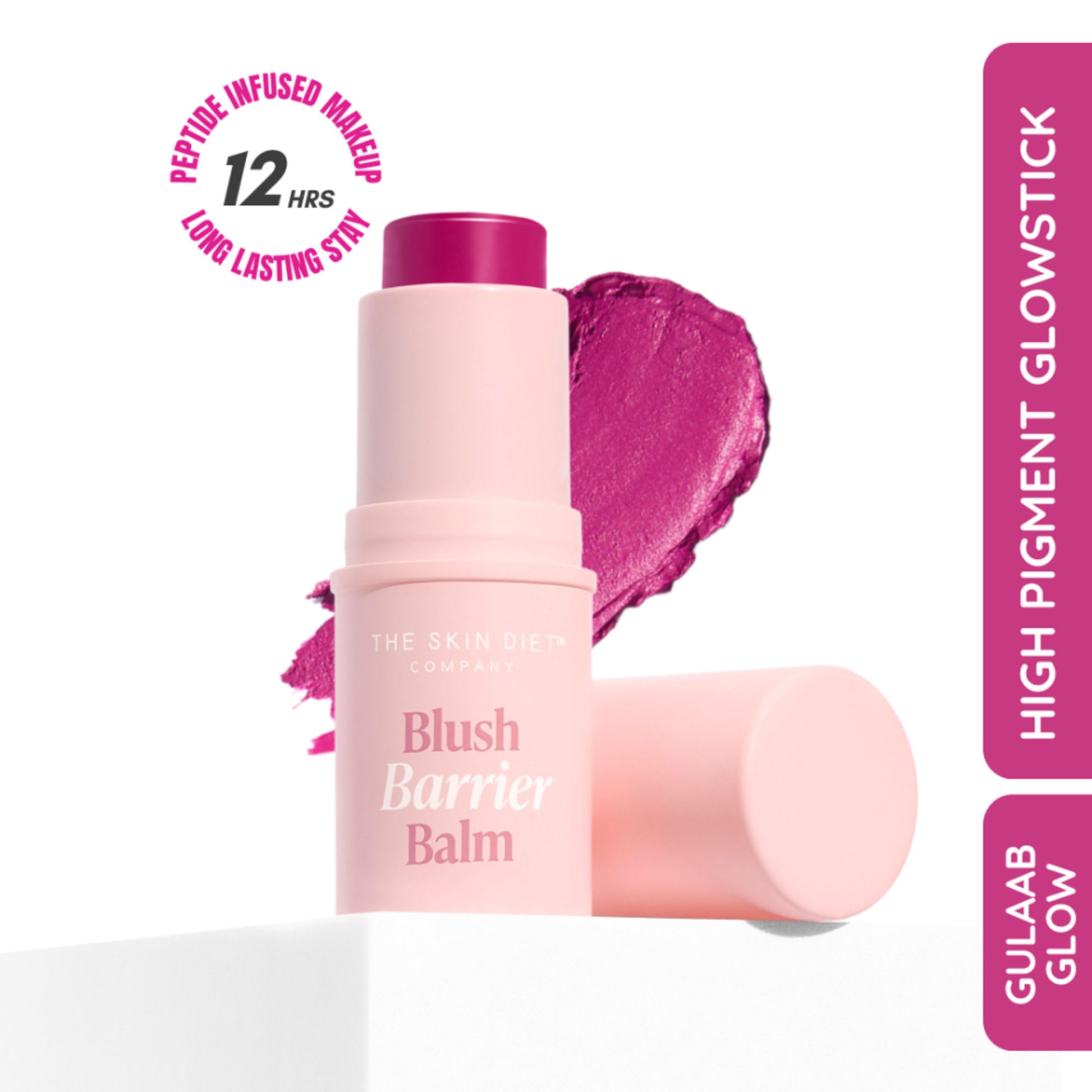 The Skin Diet Company Blush Barrier Balm - Bright Pink Longwear, Lip & Cheek Tint - Gulaab Glow