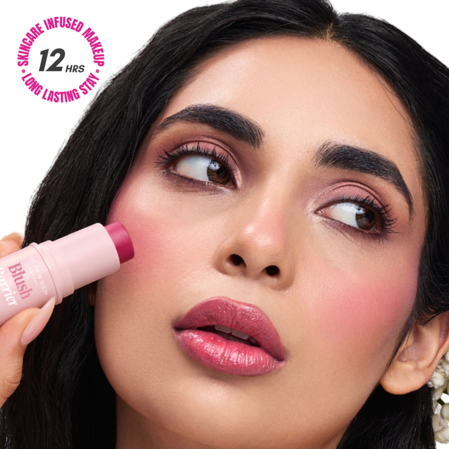 The Skin Diet Company Blush Barrier Balm - Bright Pink Longwear, Lip & Cheek Tint - Gulaab Glow