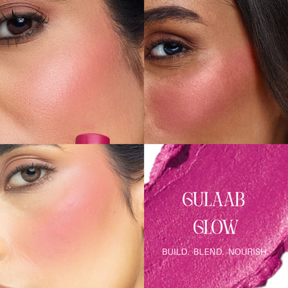 The Skin Diet Company Blush Barrier Balm - Bright Pink Longwear, Lip & Cheek Tint - Gulaab Glow