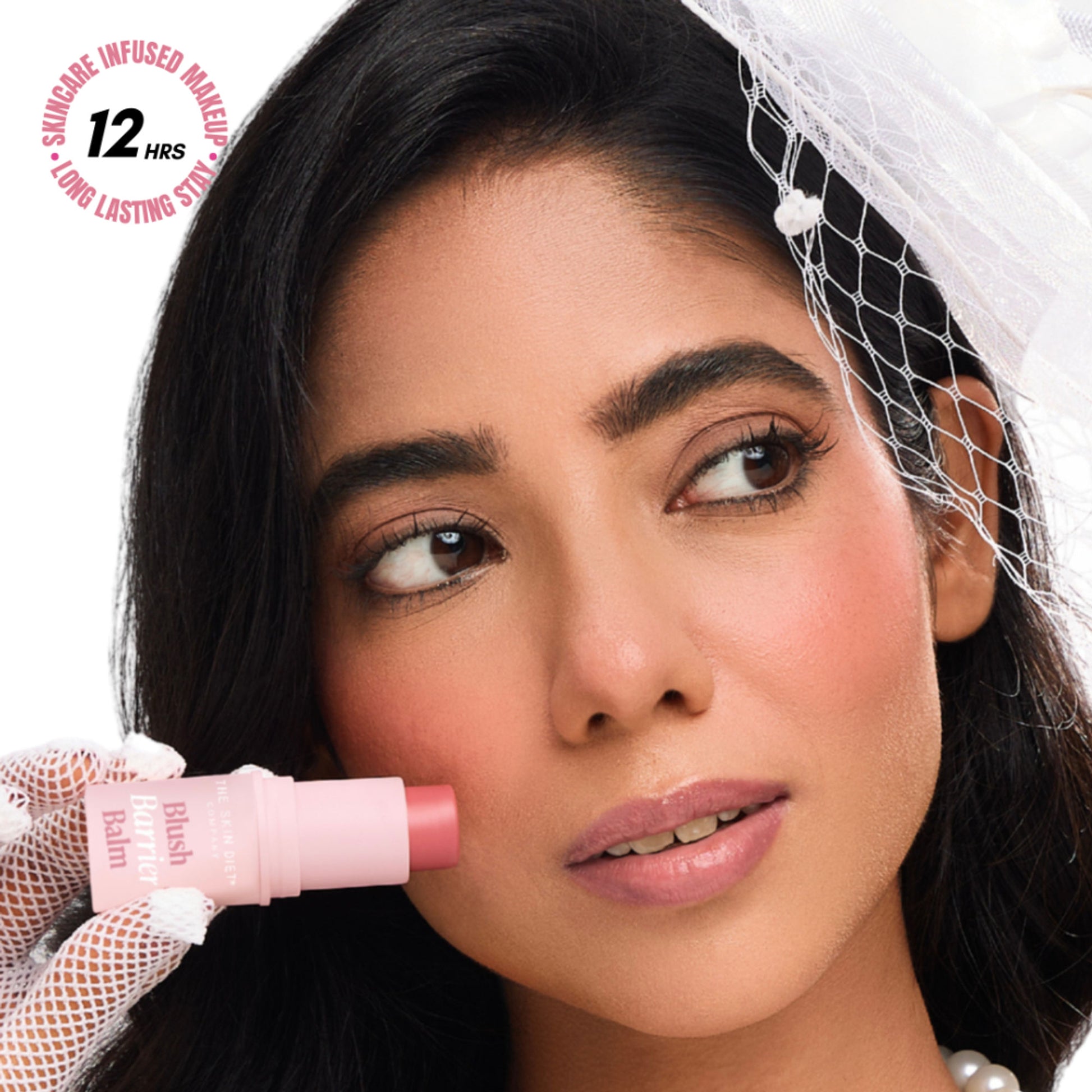 The Skin Diet Company Blush Barrier Balm - Bright Pink Longwear, Lip & Cheek Tint - Tiara Tint