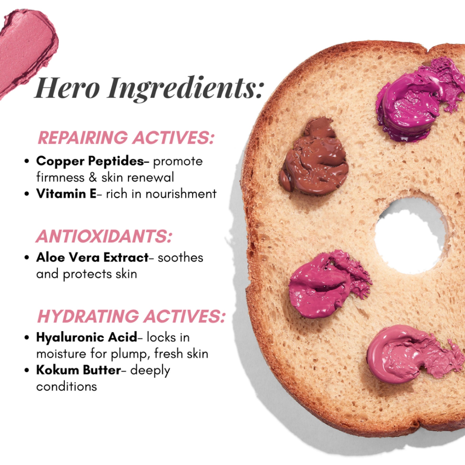 The Skin Diet Company Blush Barrier Balm - Bright Pink Longwear, Lip & Cheek Tint - Tiara Tint