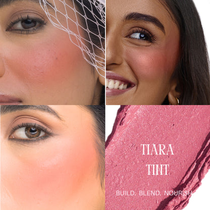 The Skin Diet Company Blush Barrier Balm - Bright Pink Longwear, Lip & Cheek Tint - Tiara Tint