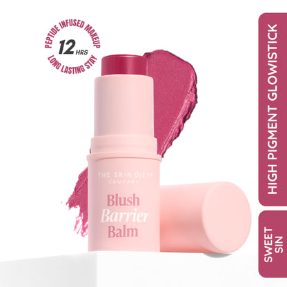 The Skin Diet Company Blush Barrier Balm - Bright Pink Longwear, Lip & Cheek Tint - Sweet Sin