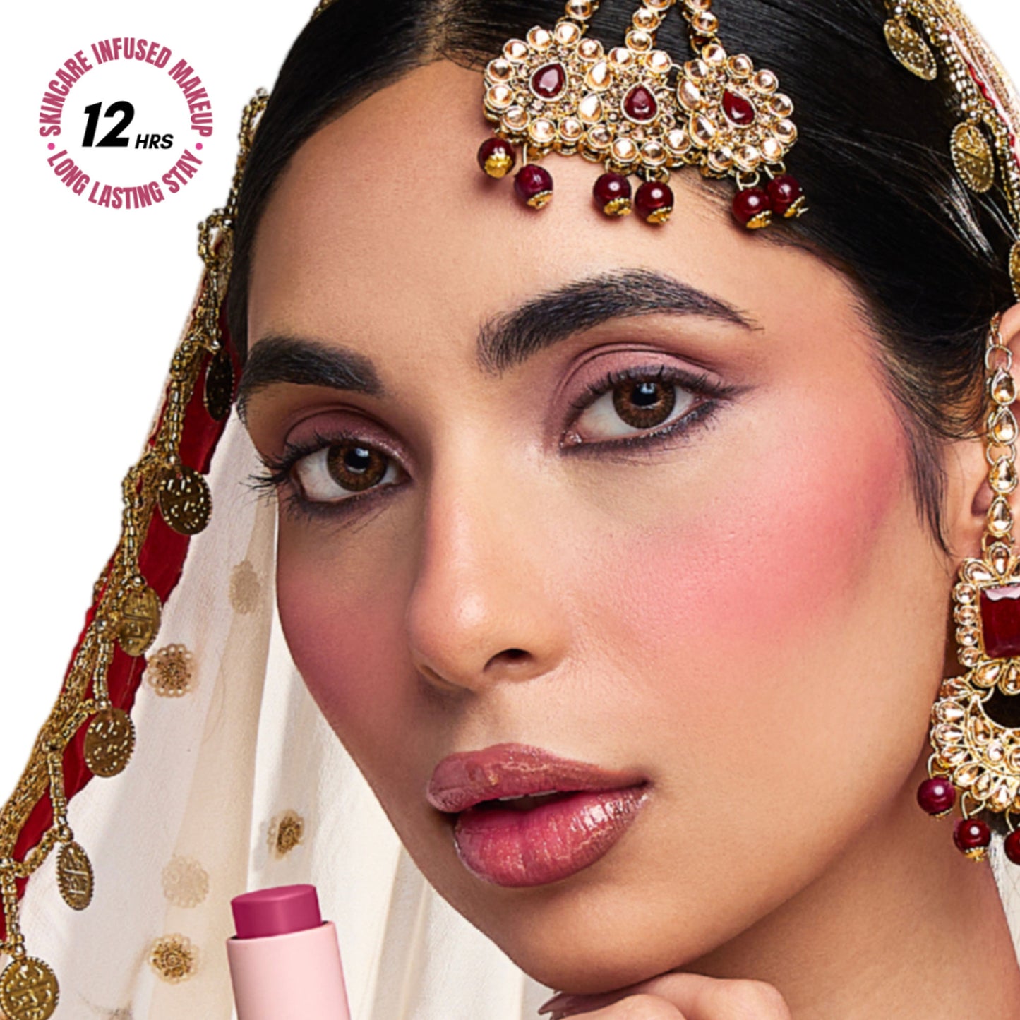 The Skin Diet Company Blush Barrier Balm - Bright Pink Longwear, Lip & Cheek Tint - Sweet Sin