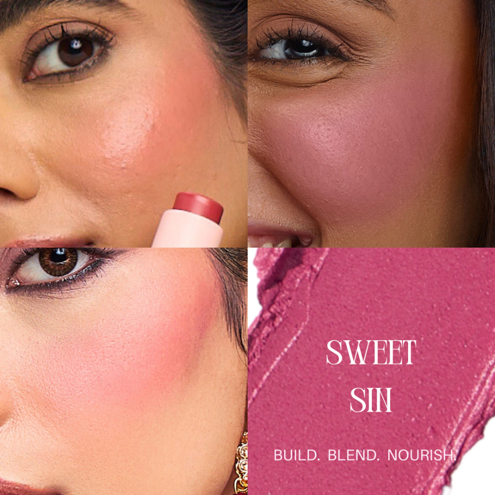 The Skin Diet Company Blush Barrier Balm - Bright Pink Longwear, Lip & Cheek Tint - Sweet Sin