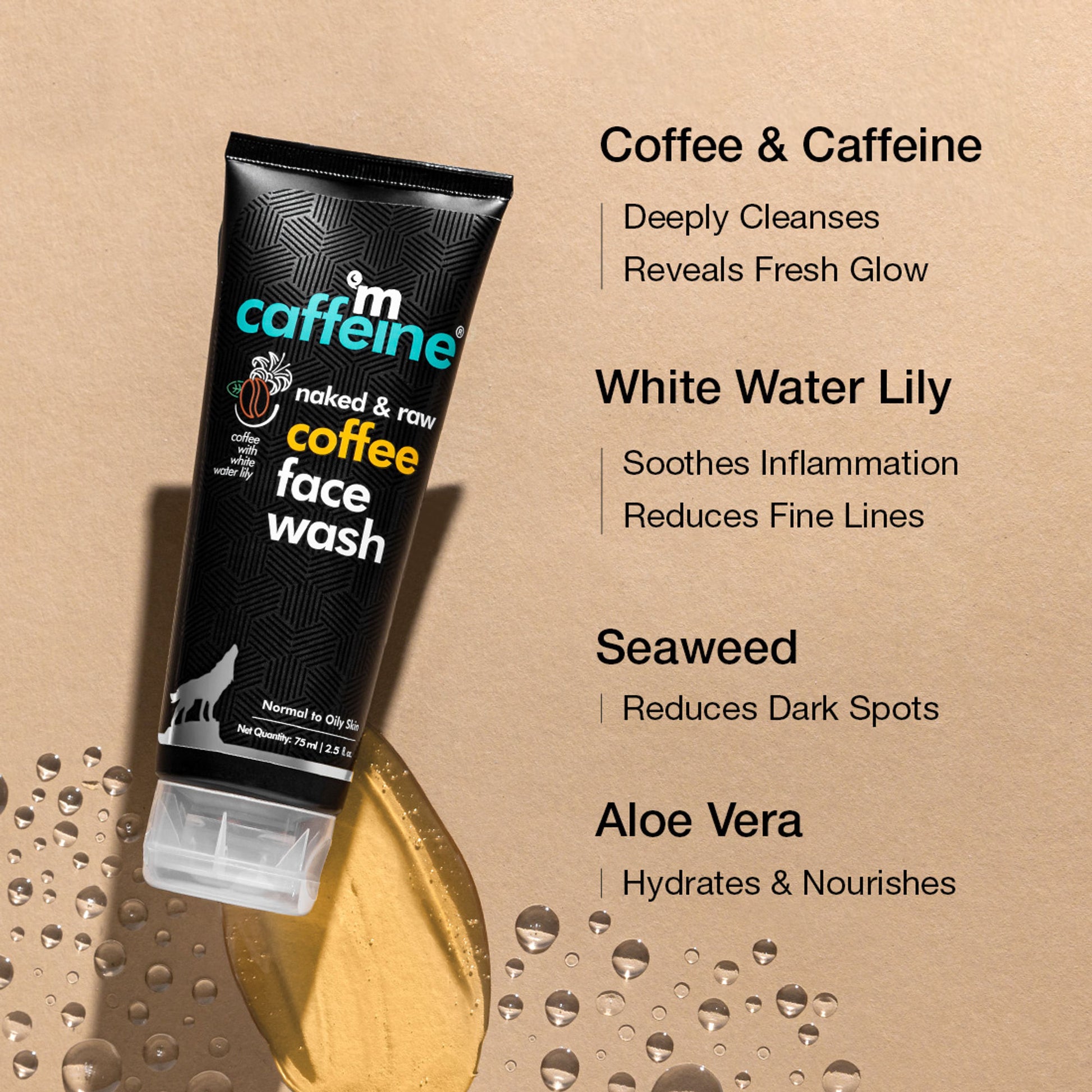 MCaffeine Coffee Face Wash for Fresh & Glowing Skin - Hydrating Cleanser for Oil & Dirt Removal