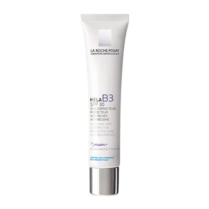 La Roche-Posay Mela B3 SPF30 anti-dark spots moisturizer and broad-spectrum sunscreen with Melasyl in a sleek tube