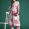 Dhiyona IE Floral Printed Pure Cotton A-Line Kurta with Palazzos
