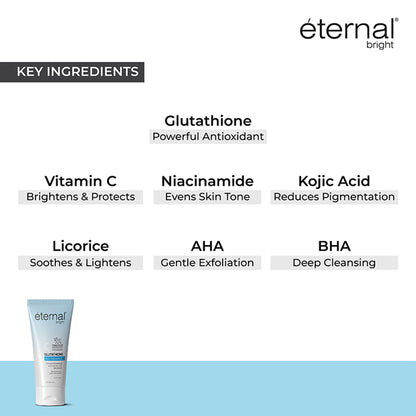 eternal bright Glutathione Facewash For Deep Cleansing & Skin Brightening