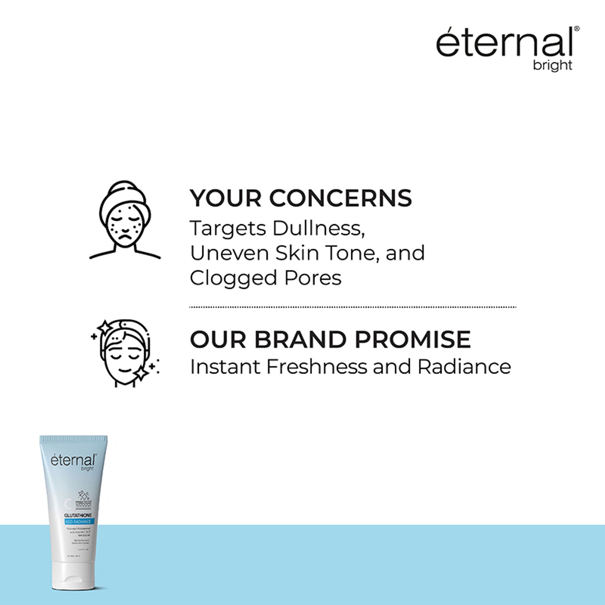 eternal bright Glutathione Facewash For Deep Cleansing & Skin Brightening