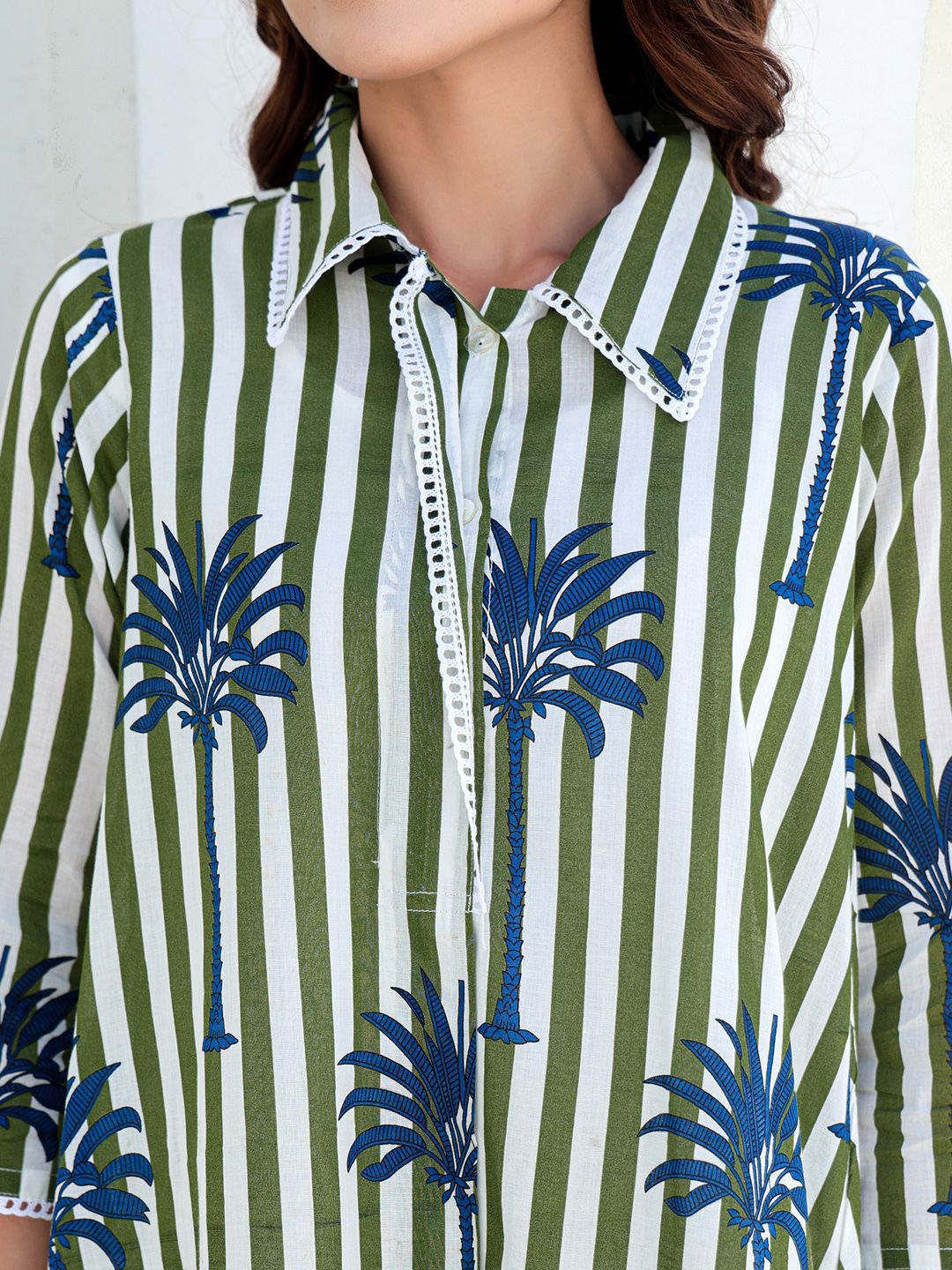Dhiyona IE Printed Pure Cotton A-Line Tunic & Trousers Co-Ord Set