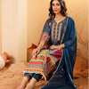 Dhiyona VA Women'sEthnic Motifs Printed Sequnnied Chanderi Silk Kurta With Trousers And Dupatta