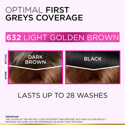L'Oréal Paris Casting Creme Gloss Hair Color With Glycolic Gloss Complex - 632 Light Golden Brown