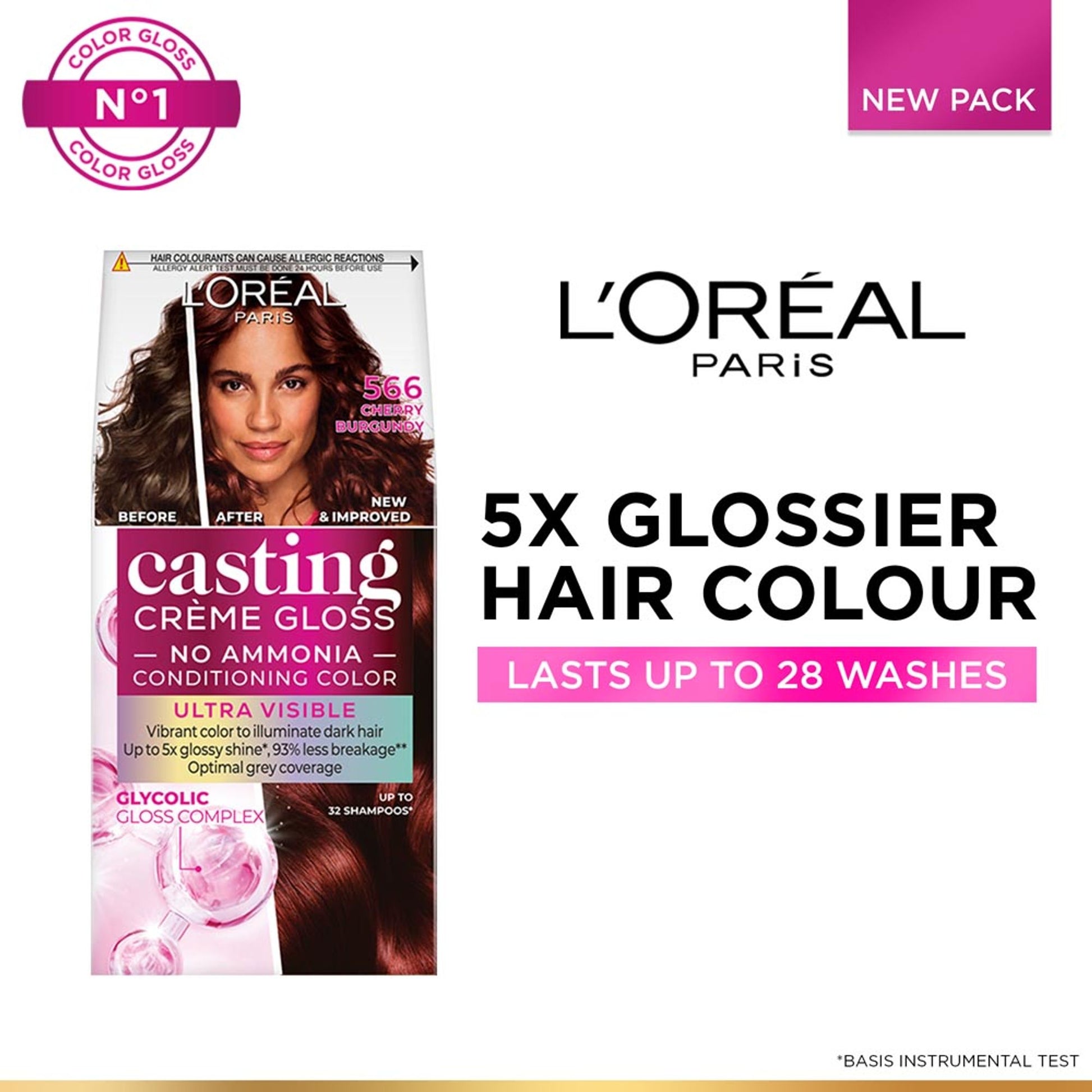 L'Oréal Paris Casting Creme Gloss Hair Color With Glycolic Gloss Complex - 566 Cherry Burgundy