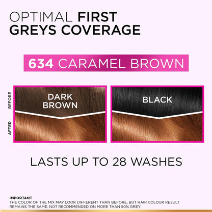 L'Oréal Paris Casting Creme Gloss Hair Color With Glycolic Gloss Complex - 634 Caramel Brown