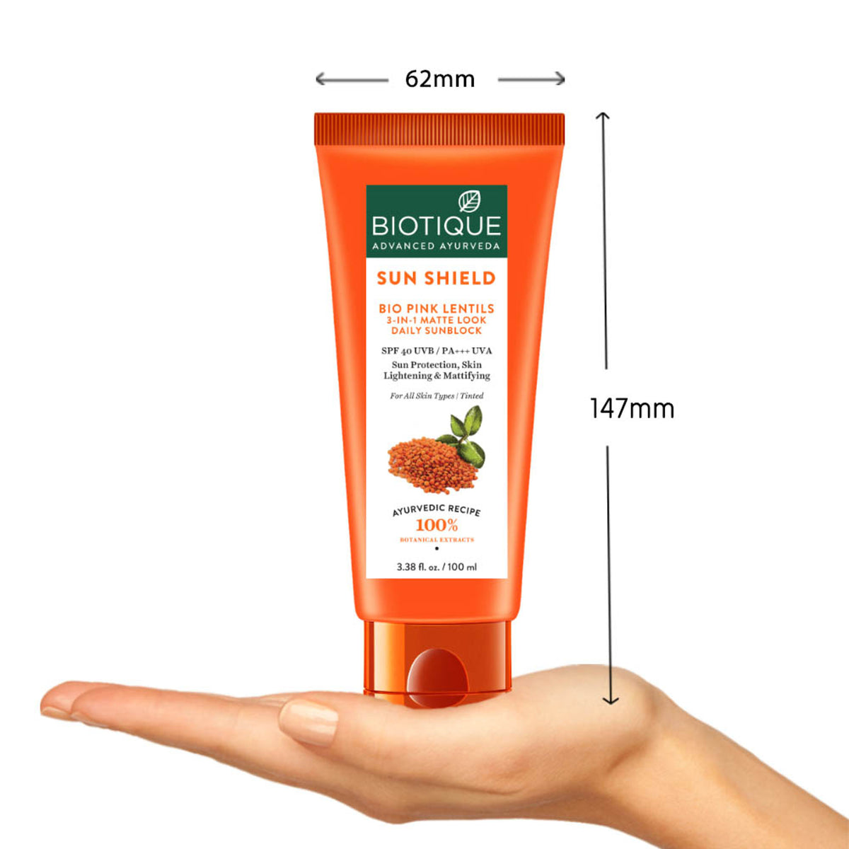Biotique Bio Pink Lentils Matte Look Sun Block Sunscreen SPF 40
