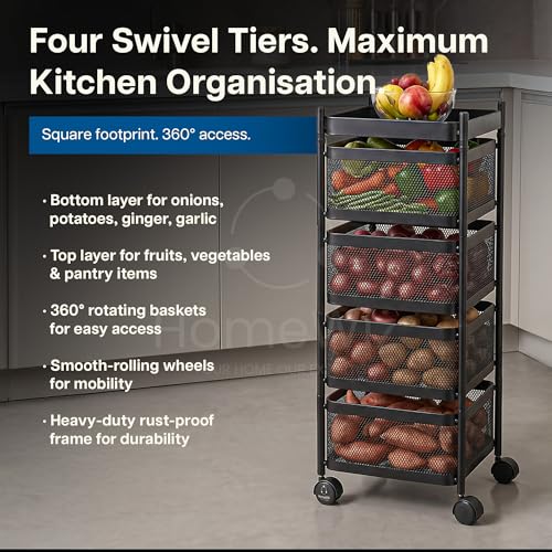 HomeWiz Square Kitchen Rack 4-Layer