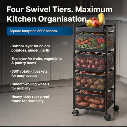 HomeWiz Square Kitchen Rack 4-Layer