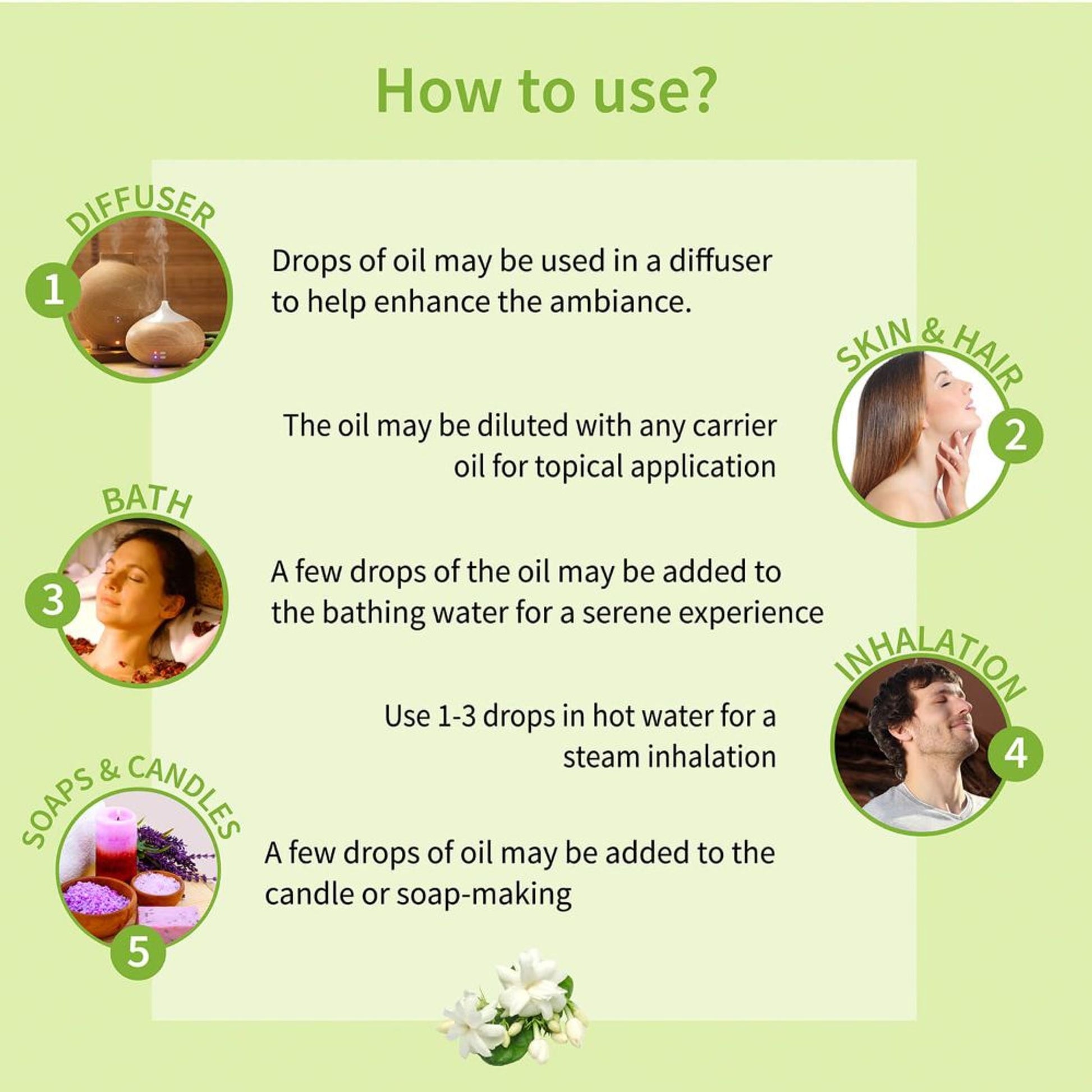 Jasmine Essential Oil for Aromatherapy to Relax Mind & Rejuvenate Skin & Hair Naturally