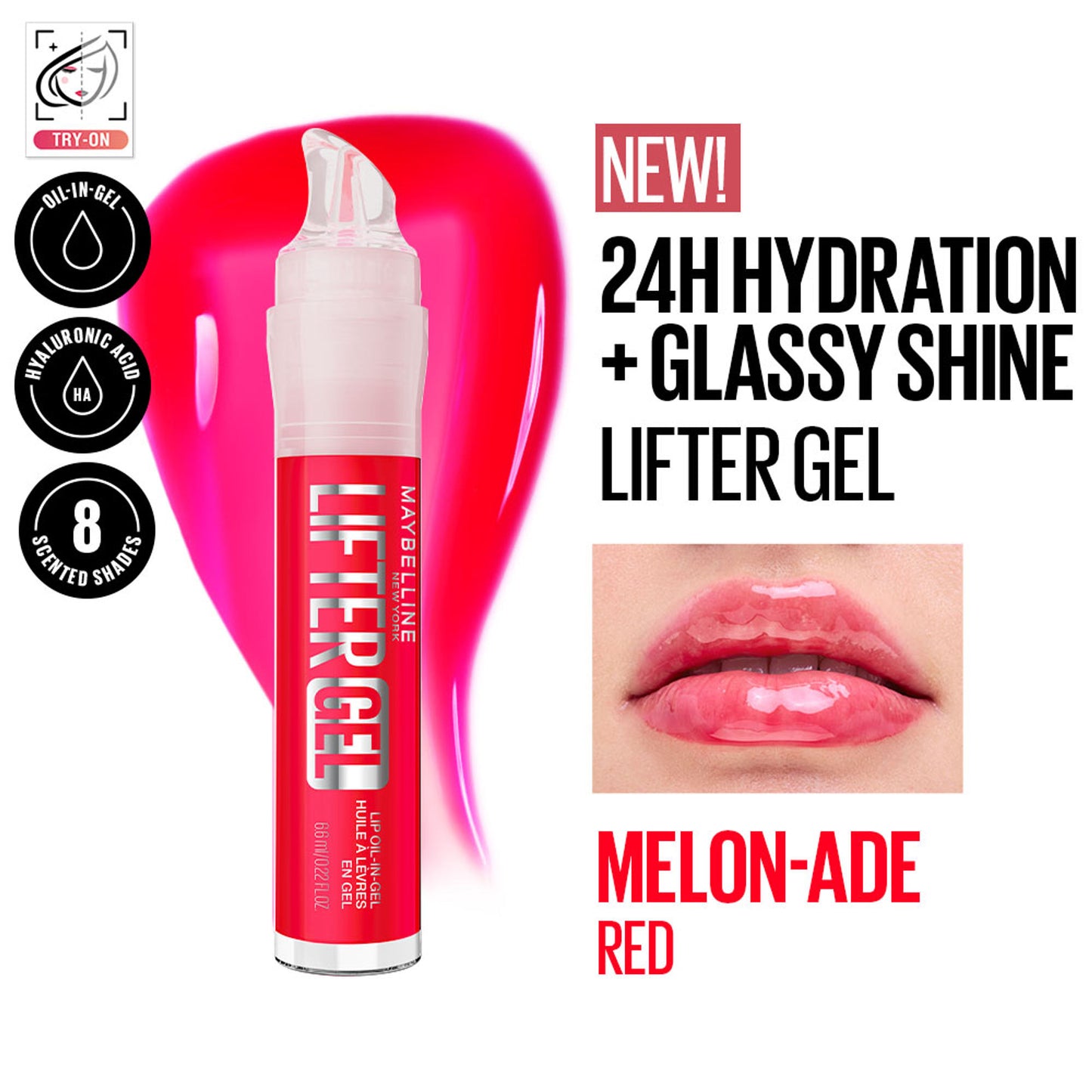 Maybelline New York Lifter Gel Lip Oil In Gel - Melonade