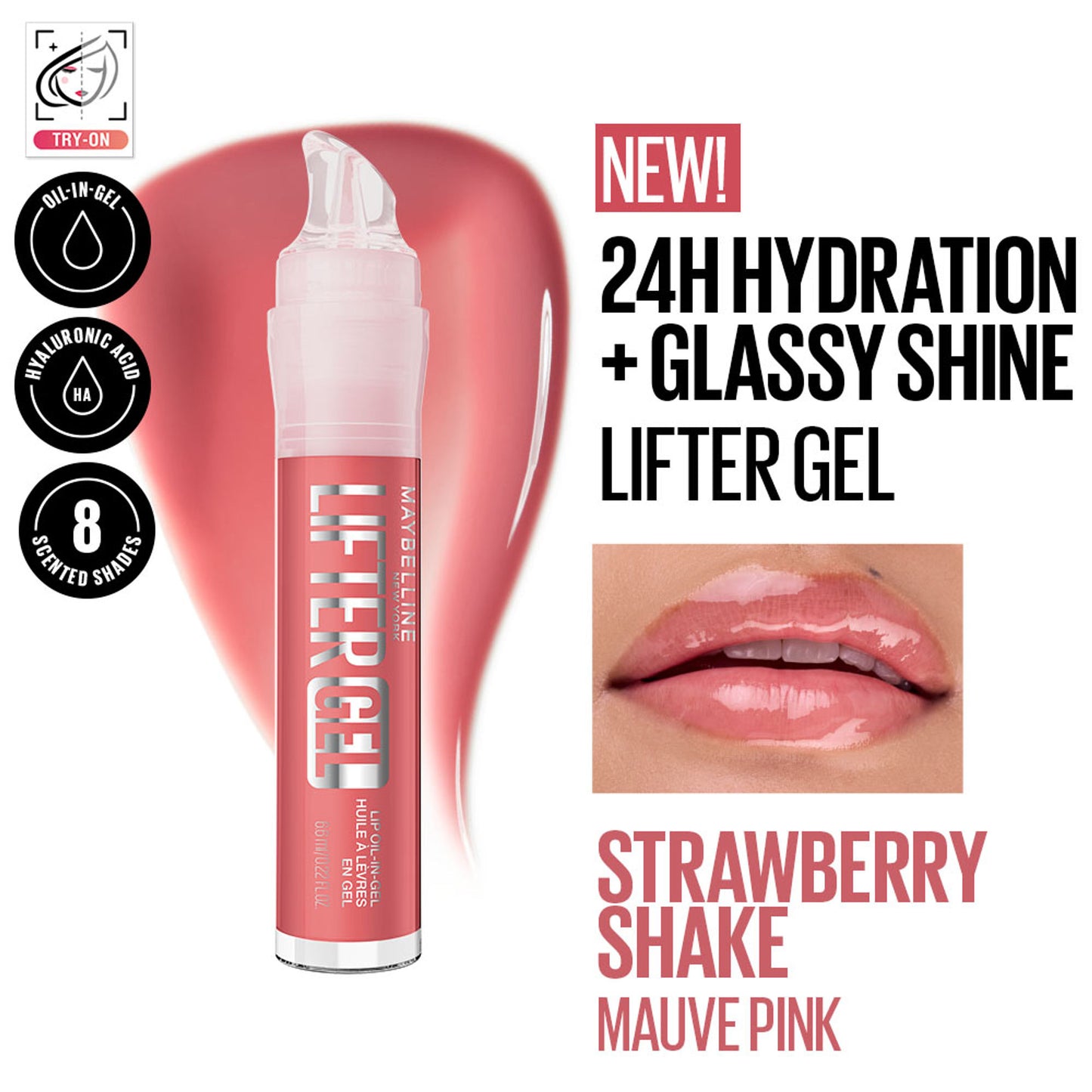Maybelline New York Lifter Gel Lip Oil In Gel - Strawberry Shake