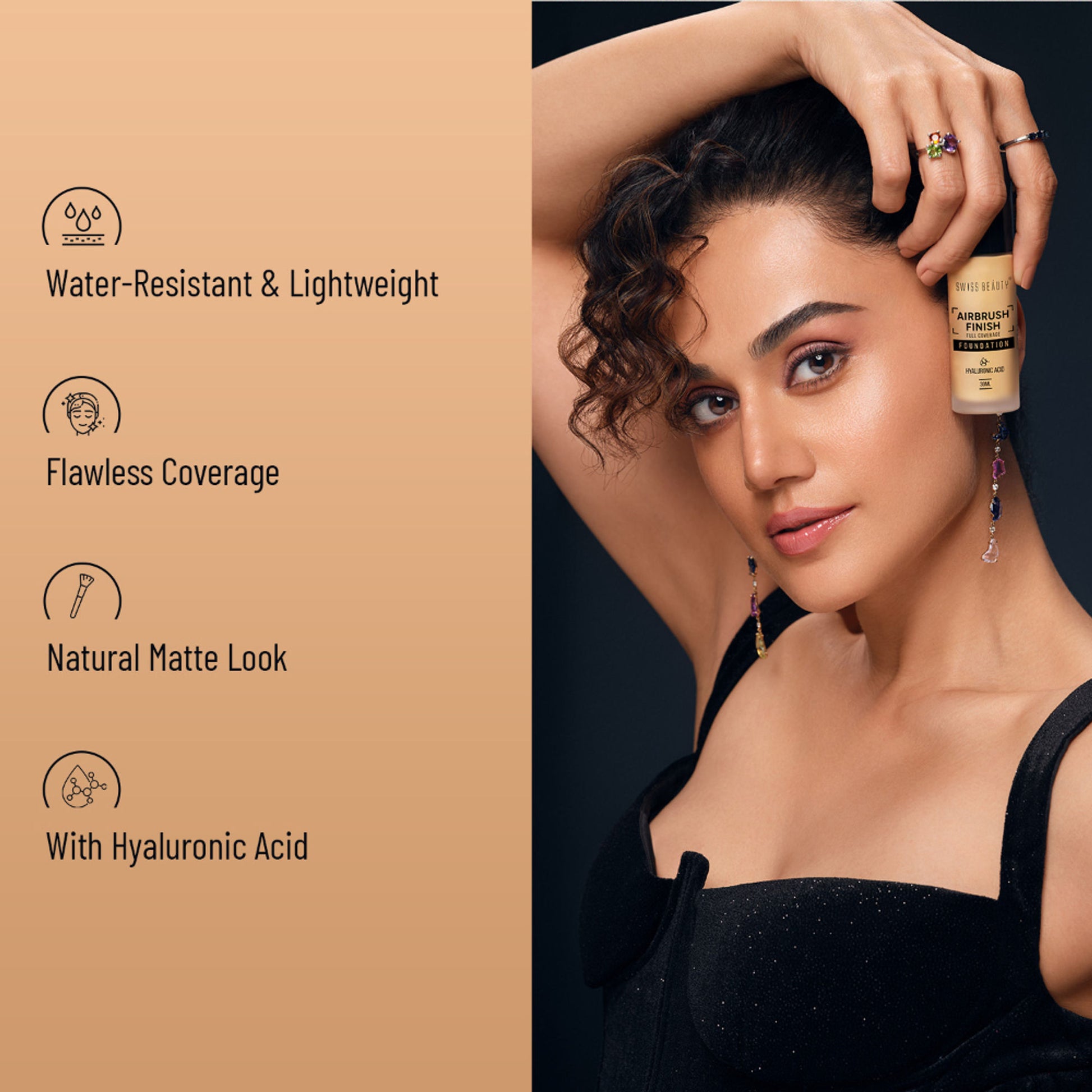 Swiss Beauty Airbrush Finish Full Coverage Foundation - 8 Golden Bronze