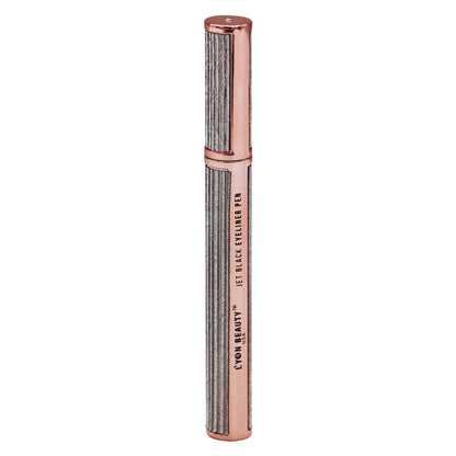 Lyon Beauty Jet Black Eyeliner Pen with precise tip for defining eyes, black ink for bold, long-lasting eyeliner looks.