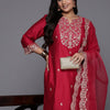 Dhiyona IE Plus Size Ethnic Motifs Embroidered Sequinned Liva Kurta with Trousers & Dupatta