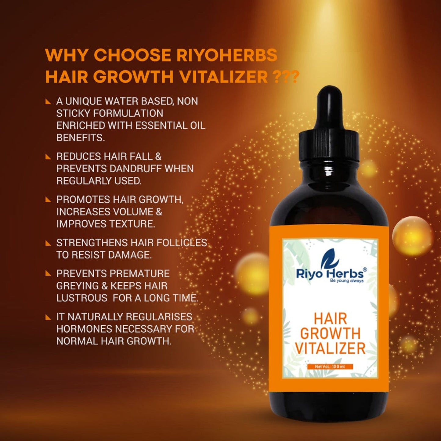 Riyo Herbs Hair Growth Vitalizer Helps in Reducing Hair Fall, Fights Dandruff