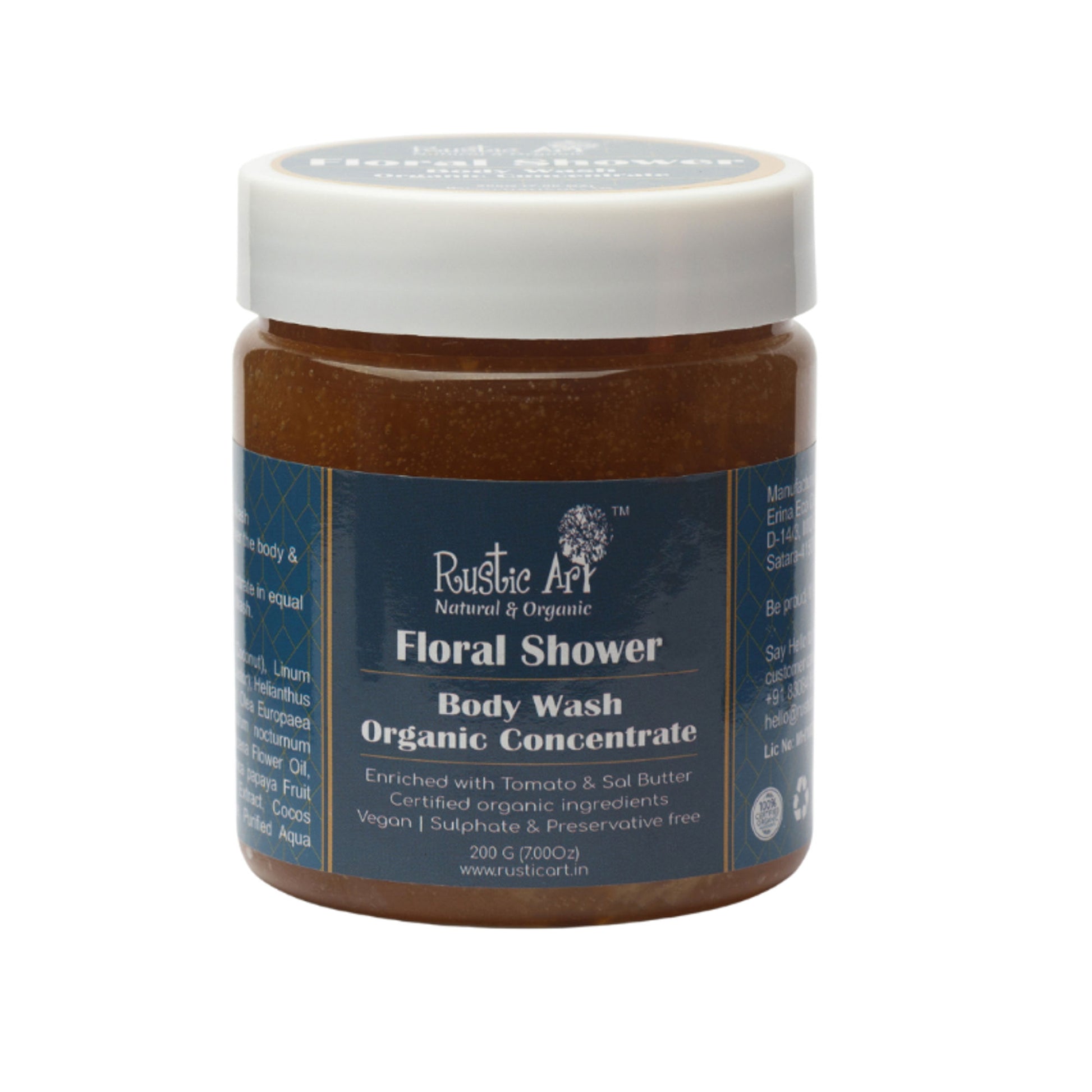 Rustic Art Organic Floral Shower Body Wash Concentrate