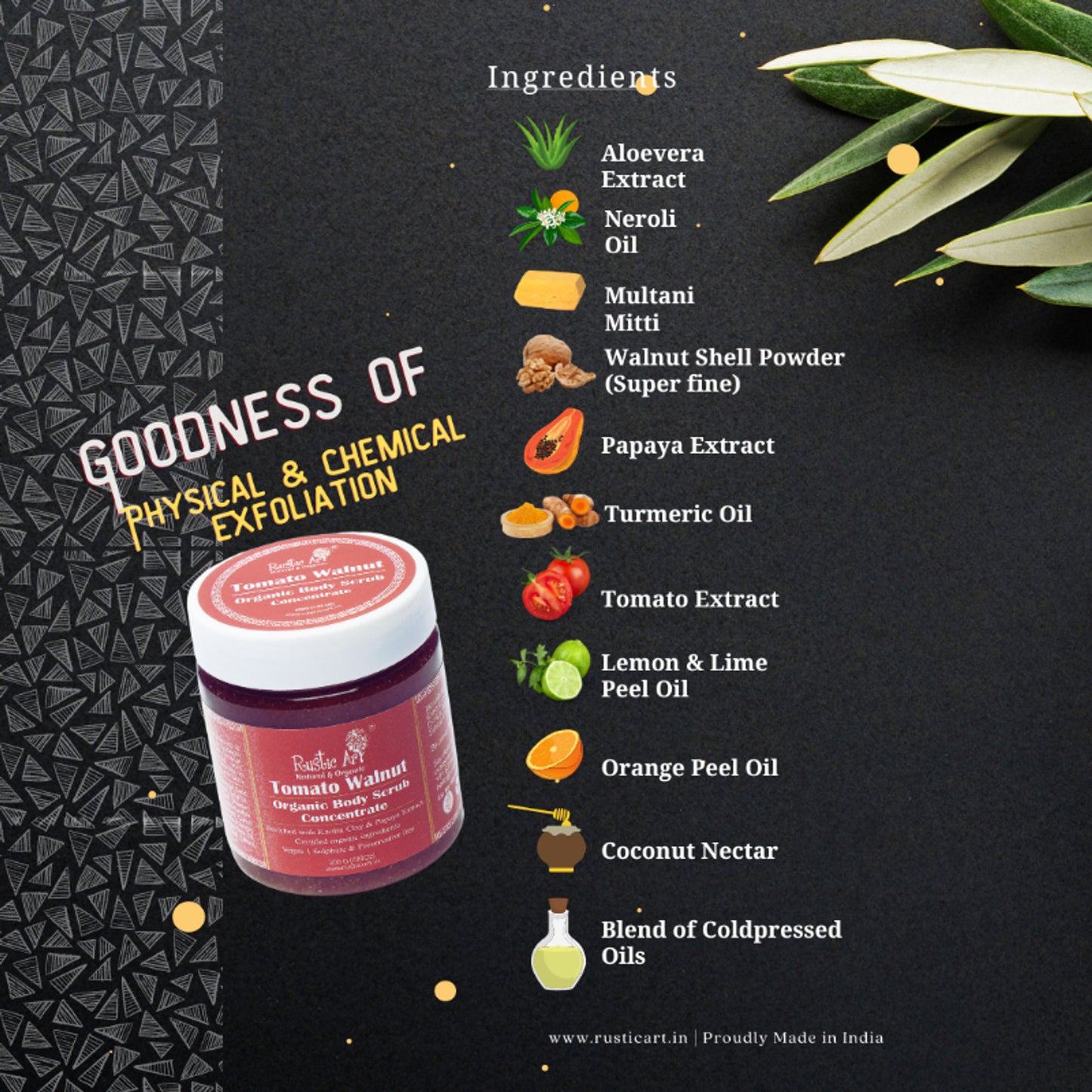 Rustic Art Tomato Walnut Body Scrub Concentrate