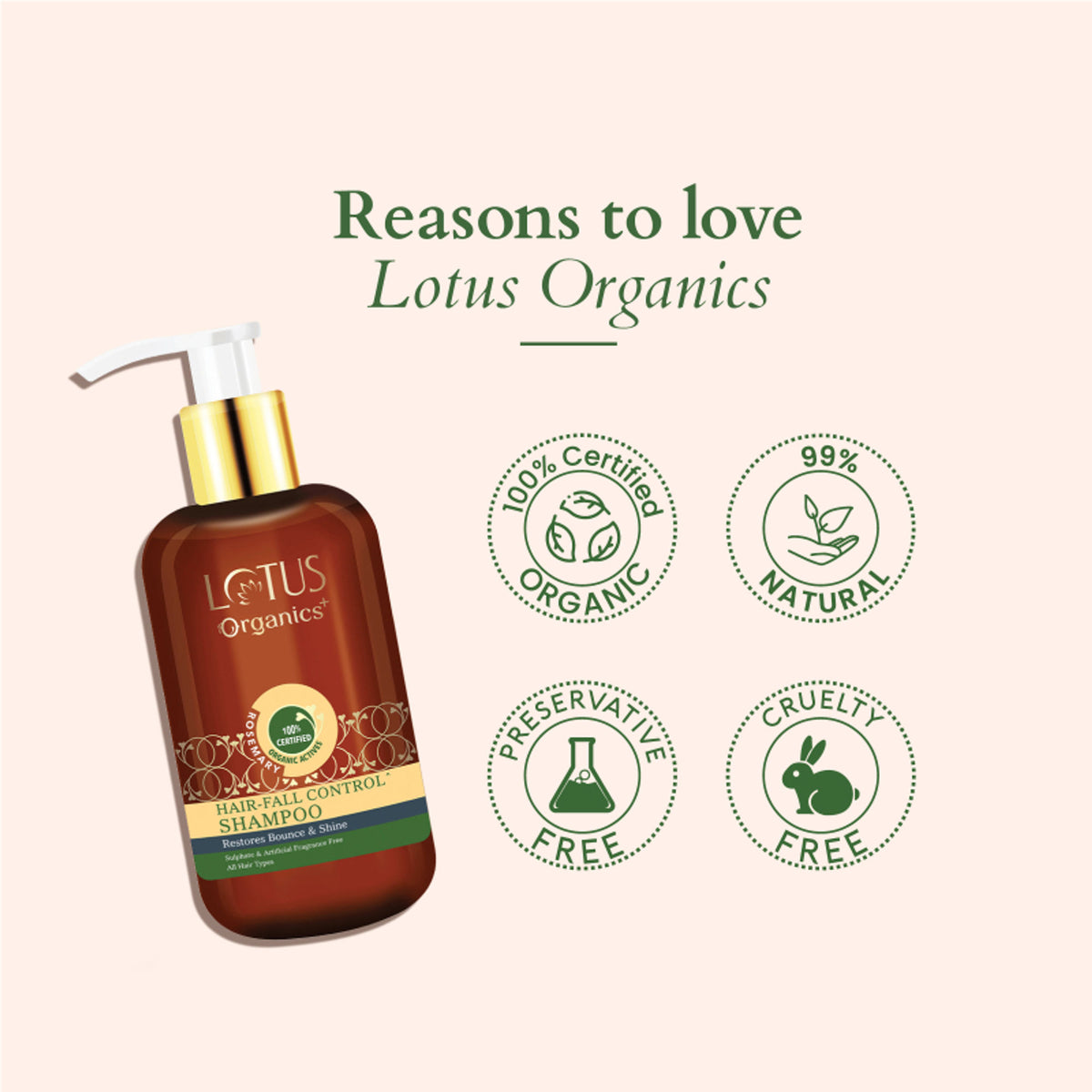 Lotus Organics Hair Fall Control Shampoo