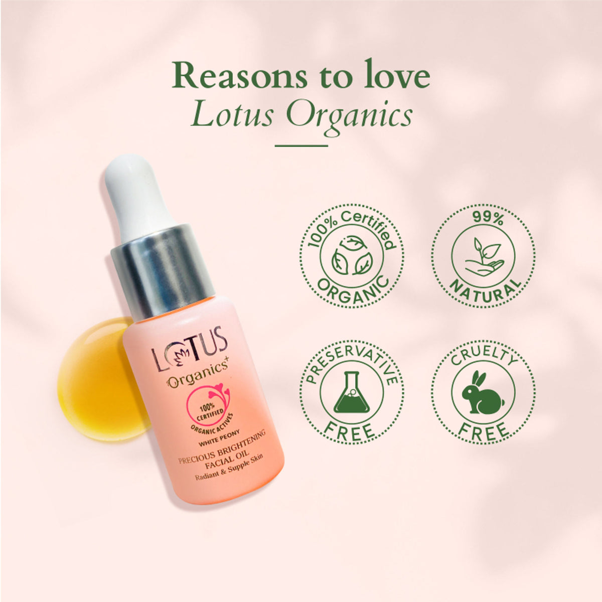 Lotus Organics+ Precious Brightening Facial Oil