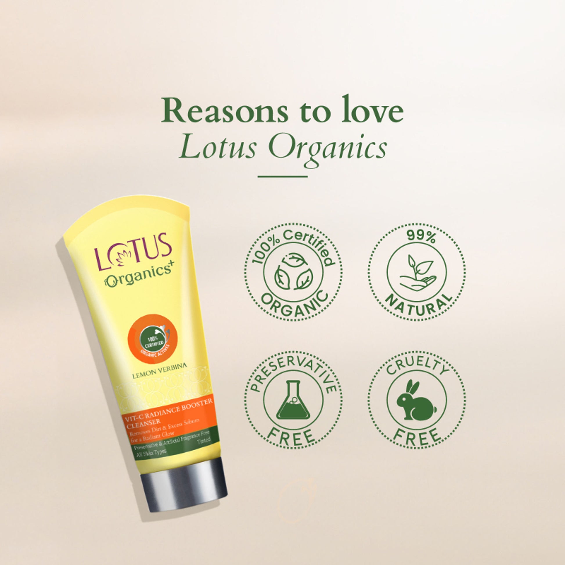 Lotus Organics Vit-C Radiance Booster Cleanser - Lemon Verbena