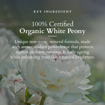 Lotus Organics Sheer Brightening Mineral Sunscreen, SPF 50, 100% Certified Organic White Peony