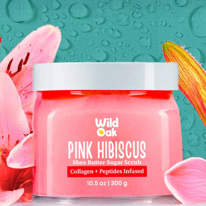 Wild Oak Pink Hibiscus Shea Butter Sugar Body Scrub