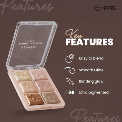 MARS Glowzilla 6 Shade Face Highlighter Palette - 03