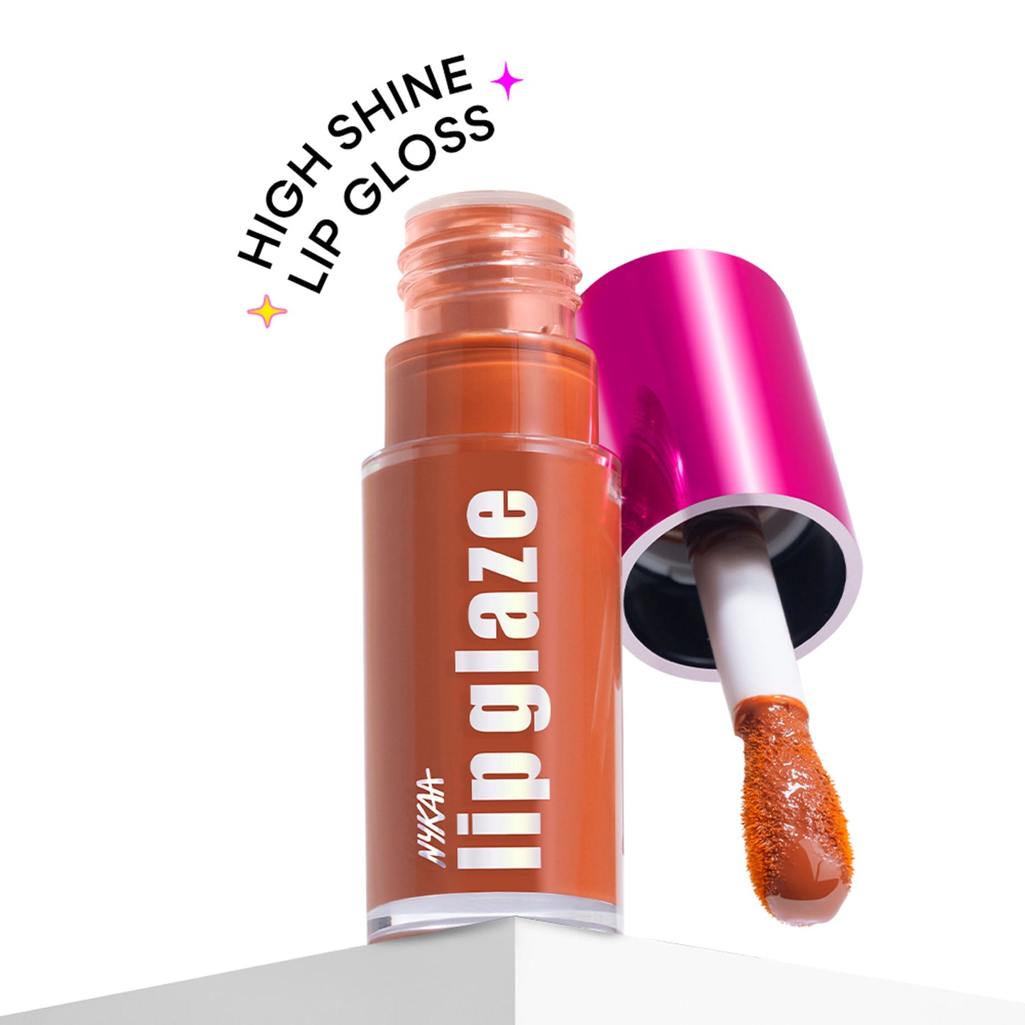 Nykaa Lip Glaze High Shine and Pigment Lip Gloss Oil Lip Glaze - Caramel Pudding