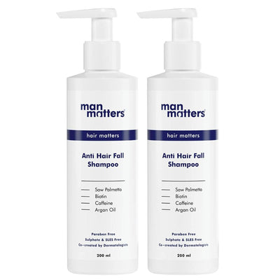 Man Matters Anti Hair Fall Shampoo For Men DHT Blocker Sulphate & Paraben Free - Pack Of 2
