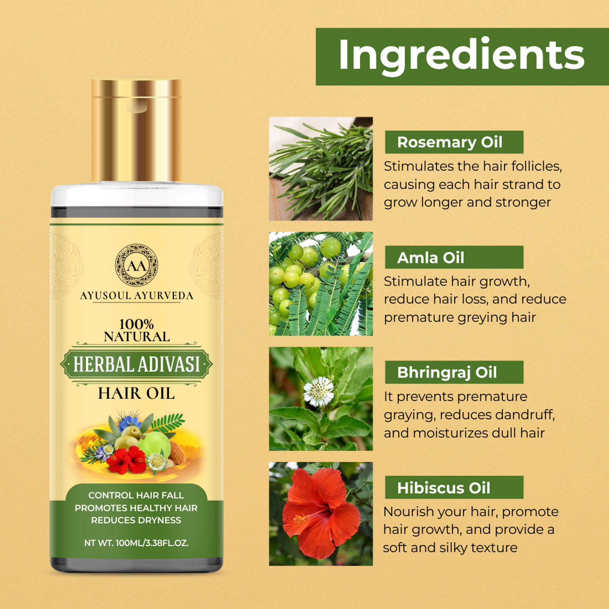 Ayusoul Ayurveda Herbal Adivasi Hair Oil