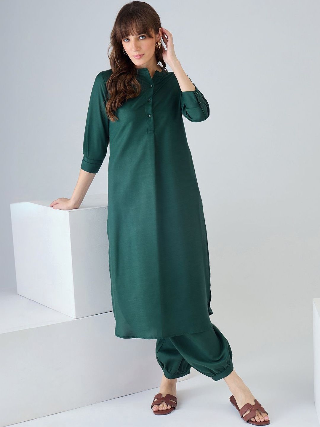 Women Regular Pure Cotton Kurta with Dhoti Pants