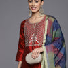 Dhiyona VA Women'sYoke Design Regular Thread Work Kurta with Trousers & With Dupatta