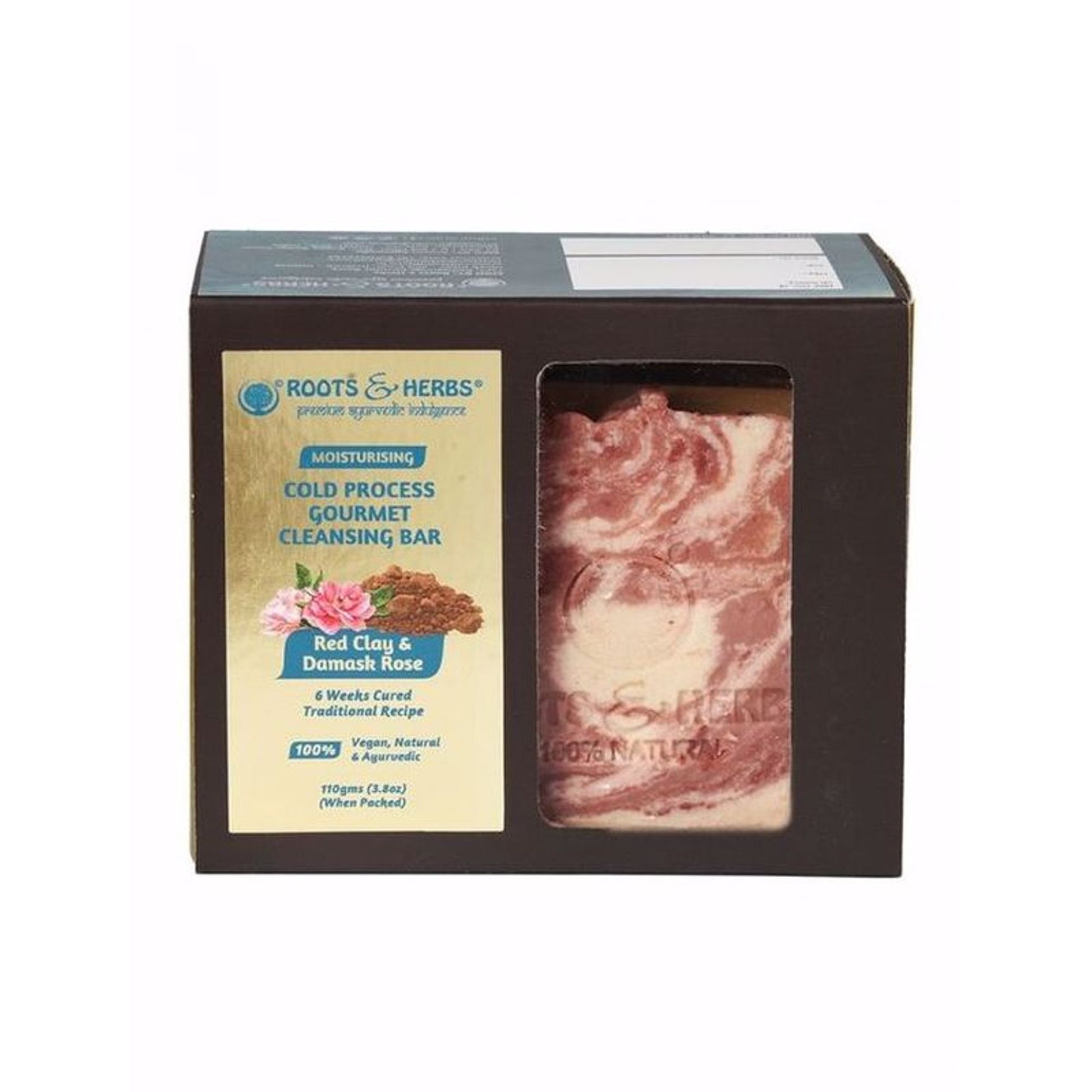 Roots & Herbs Cleansing Red Clay & Damask Rose Cleansing Bar