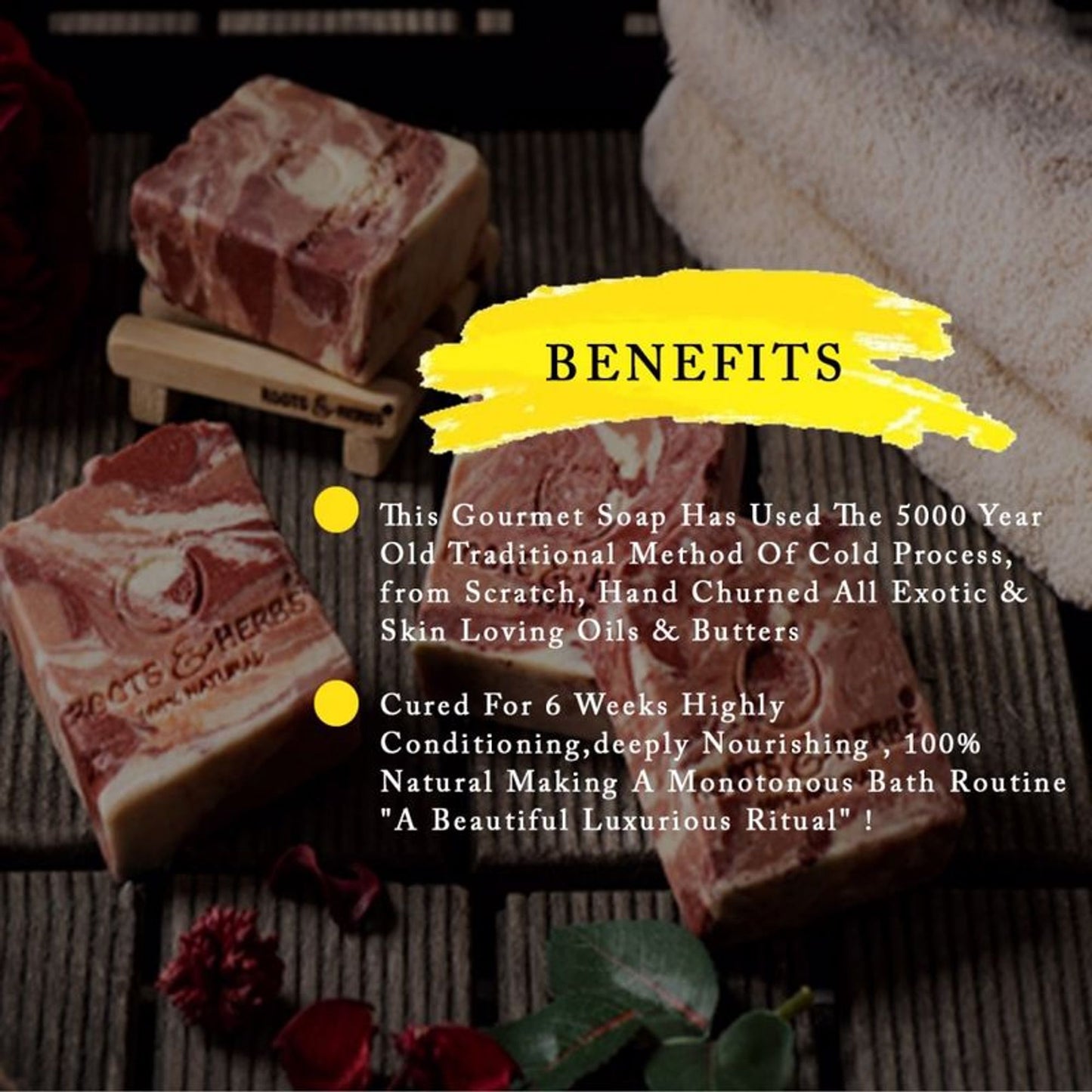 Roots & Herbs Cleansing Red Clay & Damask Rose Cleansing Bar