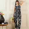 Dhiyona IE Floral Printed Notch Neck Pure Cotton A-Line Kurta With Trouser