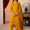 Dhiyona IE Women Ethnic Motifs Embroidered Regular Thread Work Kurta with Trousers & With Dupatta