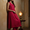 Indyancart IE Pleated A Line Kurta With Trousers
